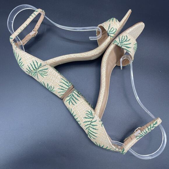 Kelly & Katie Hailee Natural Raffia Womens 8.5M Heels Tropical Beach Resort Wear - Picture 7 of 11